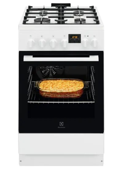 159925_225_1 Electrolux LKK520211W / 4 Gas / Electric Oven / 57L / 85x50x60cm / White - Image 1