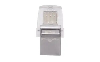 USB Flash Drive/ 64GB/ Kingston 64GB DataTraveler microDuo 3C 200MB/s dual USB-A + USB-C (DTDUO3CG3/64GB)