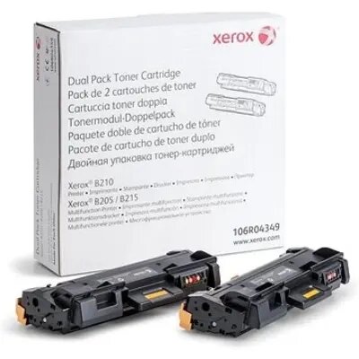 Cartridge/ Xerox Original/ Xerox 106R04349 Toner Cartridge Dual Pack Black For B205, B215, B210 (3000 pages)