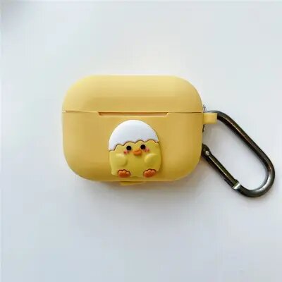 Mobile Accessory Other/ for Apple AirPods Pro Soft TPU Bluetooth Earphone Protective Case with 3D Doll Decor - Yellow / Chick