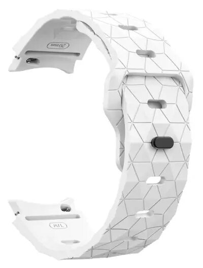 Smart Watch Band/ For Samsung Galaxy Watch FE 40mm KALEBOL KLB-ZQWFKGJ-001 / Watch 4 / 5 / 6 Football Pattern Silicone Watch Strap Band - White