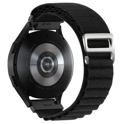 Smart Watch Band/ KALEBOL KLB-GSNL-001 For Samsung Galaxy Watch6 / Watch6 Classic Nylon Watch Band 20mm Wrist Strap - Black