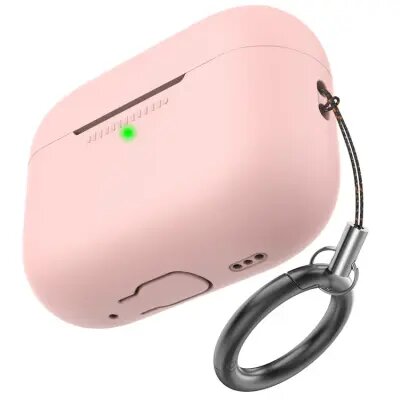 Mobile Accessory Other/ AHASTYLE PT187-G Shockproof Silicone Case for Apple AirPods Pro 2 Earphone Charging Bin Drop Protection Cover with Carrying Loop Strap - Pink