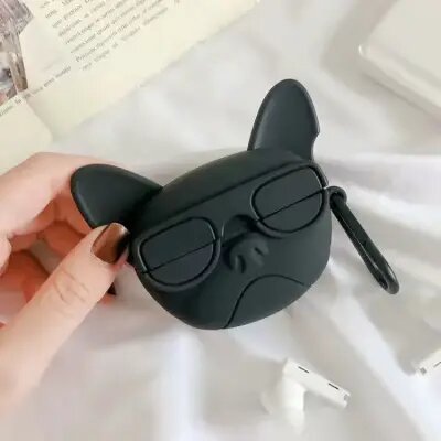 Mobile Accessory Other/ For Apple AirPods Pro with Buckle Bluetooth Silicone Case - Black/Dog