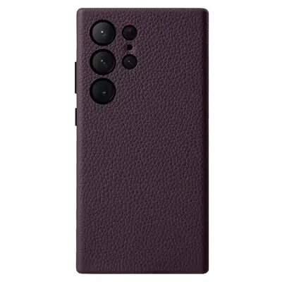 Mobile Phone Case/ MELKCO For Samsung Galaxy S25 Ultra Case Genuine Cow Leather + PC Anti Drop Phone Back Cover - Black