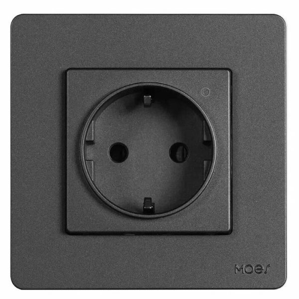 MOES Star Ring ZigBee Smart Socket EU Wall Embedded Outlet Energy Monitor Grey ZK-SR-EU-WH-MS