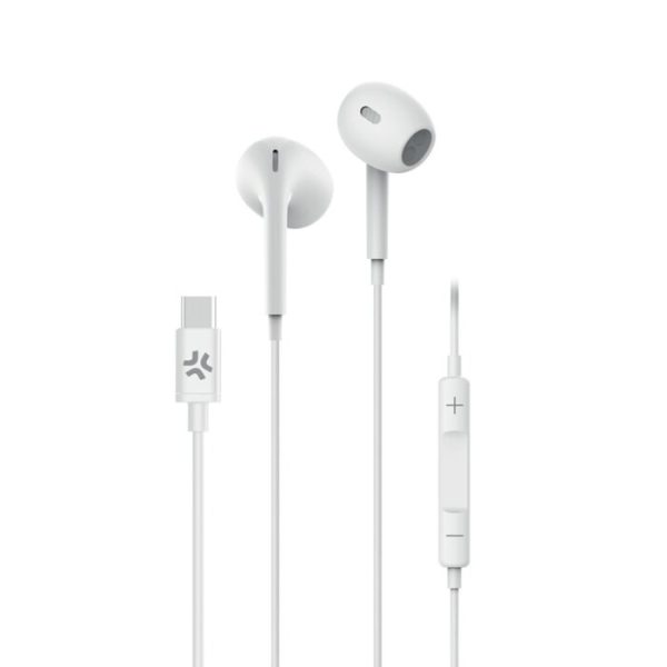 Wired Headphone/ Celly/ Celly DROP STEREO EARPHONES USB-C WHITE