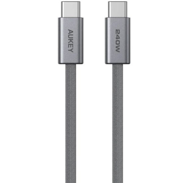 Android/ AUKEY CB-DCC242 C to C 240W/480Mbps 1.8M Braided USB 2.0 Cable (Gunmetal)