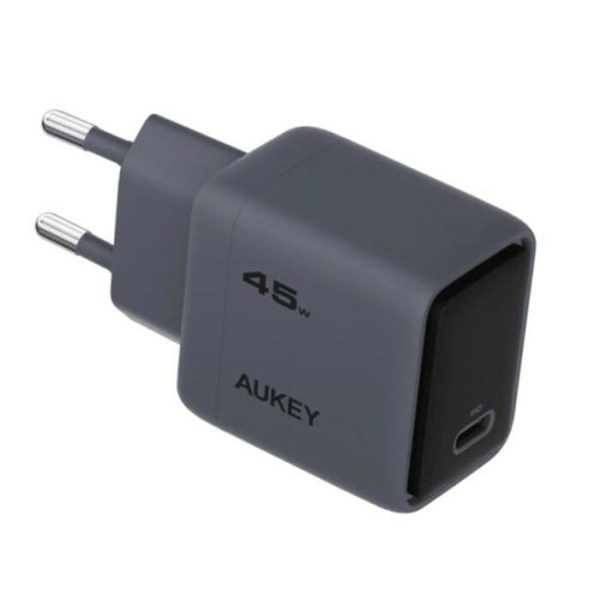 Wall Charger/ AUKEY PA-C2 45W Charger, Single USB-C Port, Global Fast Charge Protocol, EU Plug, Dark Gray